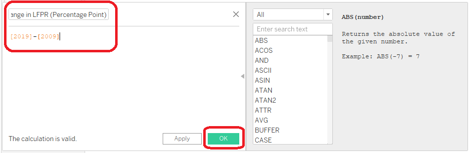 Formula of Calculated Field